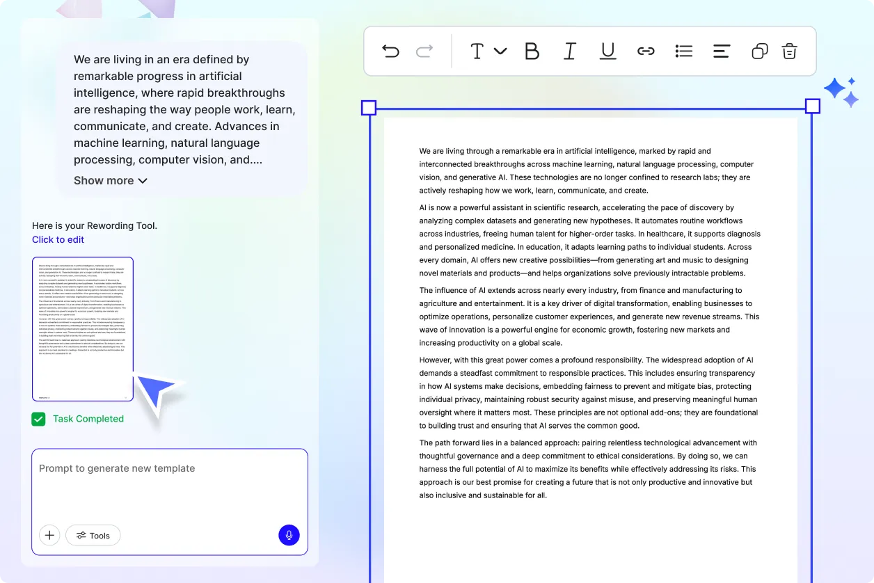 Free AI Rewording Tool, AI Text Rewriter Online [ No Signup ]